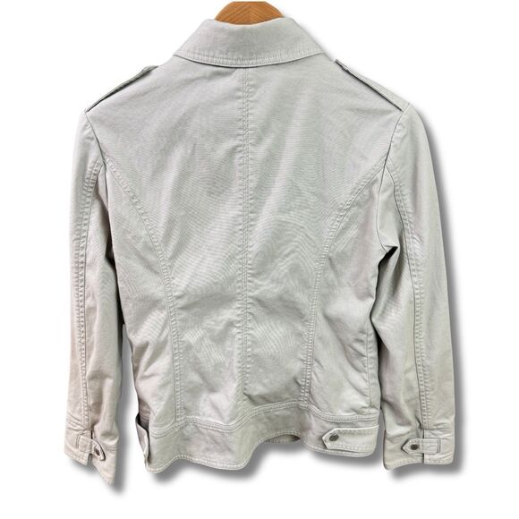 Pendleton Utility Jacket Beige Womens Sz 6 Cotton Blend Military Epaulettes Zip - Picture 2 of 13